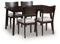 Shorbyn - Dining Room Table Set (Set of 5) - Merlot