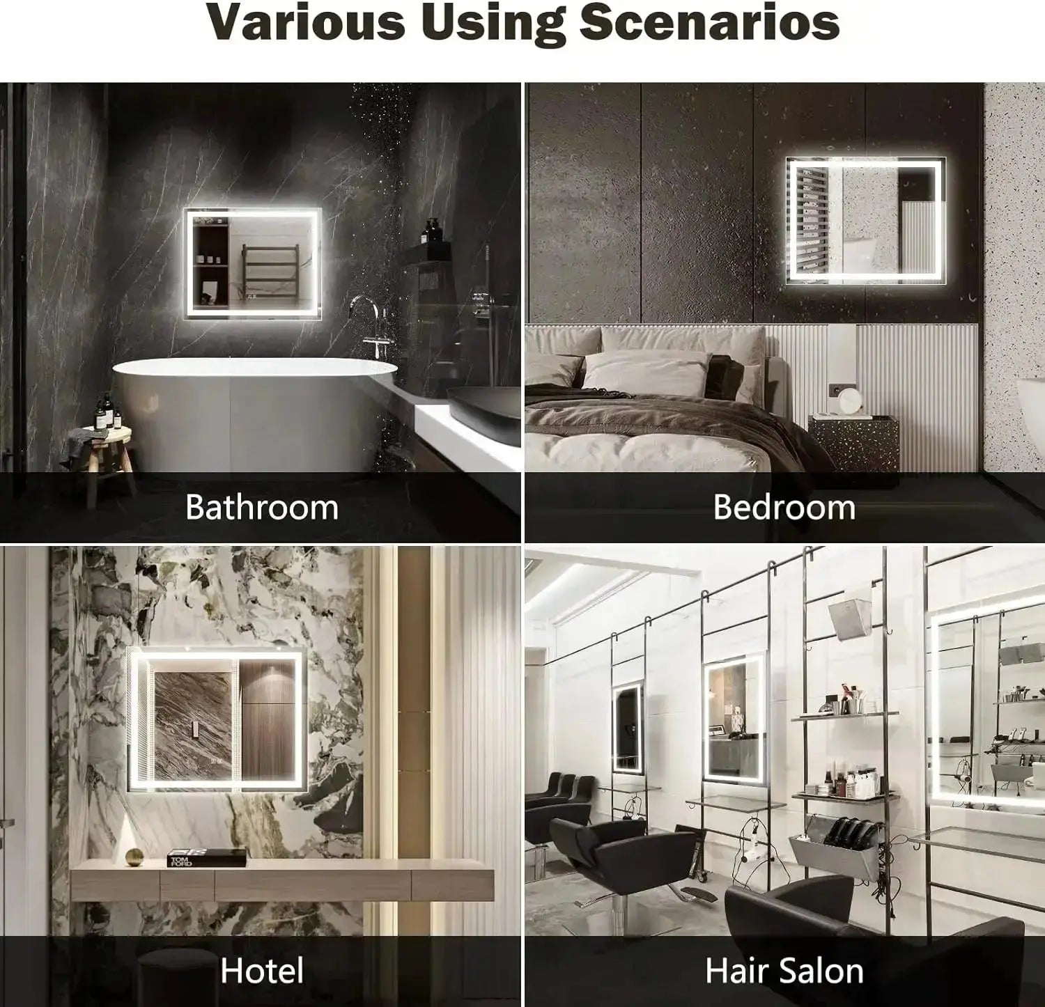 HAUSVITA 36x24" Center Glow LED Bathroom Vanity Mirror